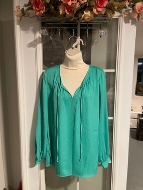 Kobi Halperin Teal Long Sleeve Blouse
